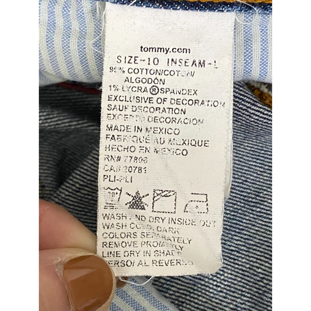 Tommy Hilfiger Blue Women's Classic Straight Fit Distressed Casal Jeans Size 10 - Picture 7 of 9